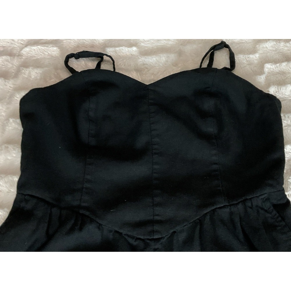 Old Navy Women's MediumBlack  Linen Rayon Blend Short Romper Summer Beach Casual - Picture 5 of 11